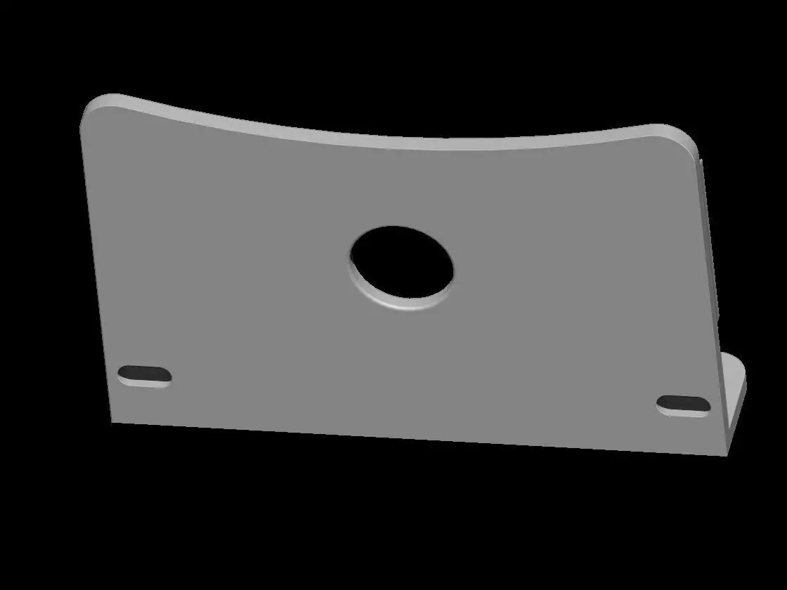 Elegant Curved Wall Phone Holder with Charging Slot 3D print model_2