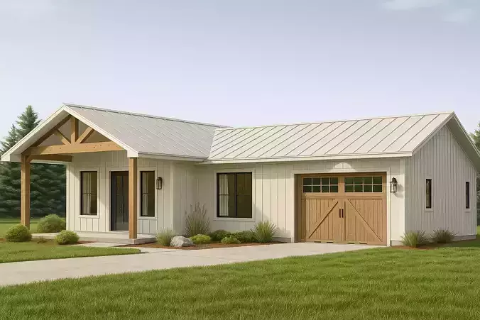 Modern Luxury Bungalow House 3D Model Spacious 2 Bed Design 