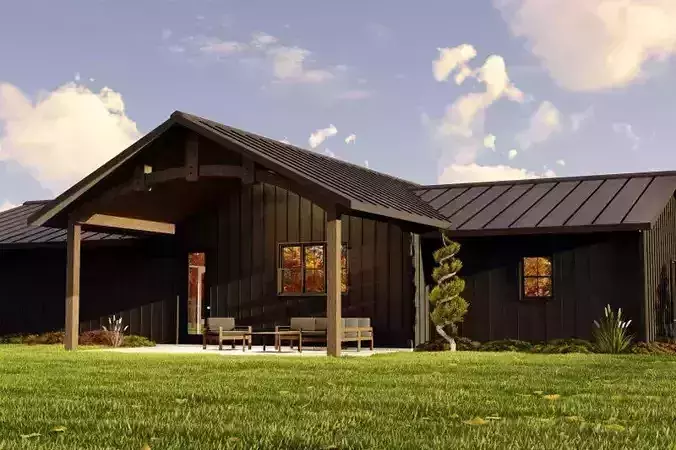 Modern Luxury Bungalow House 3D Model Spacious 2 Bed Design  3D model 5