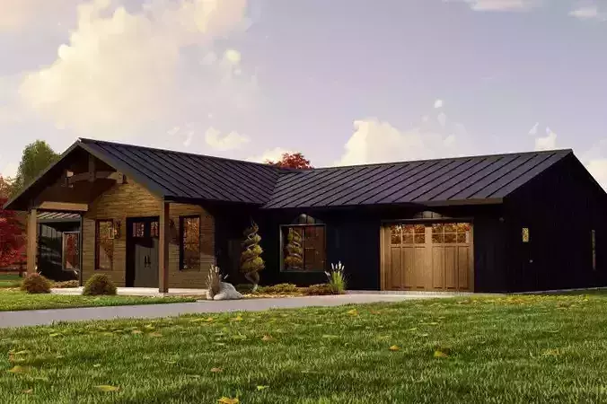 Modern Luxury Bungalow House 3D Model Spacious 2 Bed Design  3D model 3