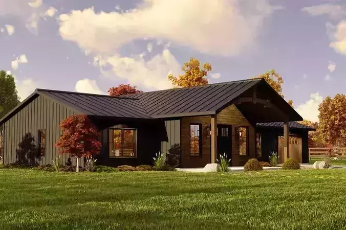 Modern Luxury Bungalow House 3D Model Spacious 2 Bed Design  3D model 6