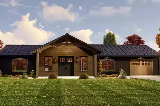 Modern Luxury Bungalow House 3D Model Spacious 2 Bed Design  3D model 2