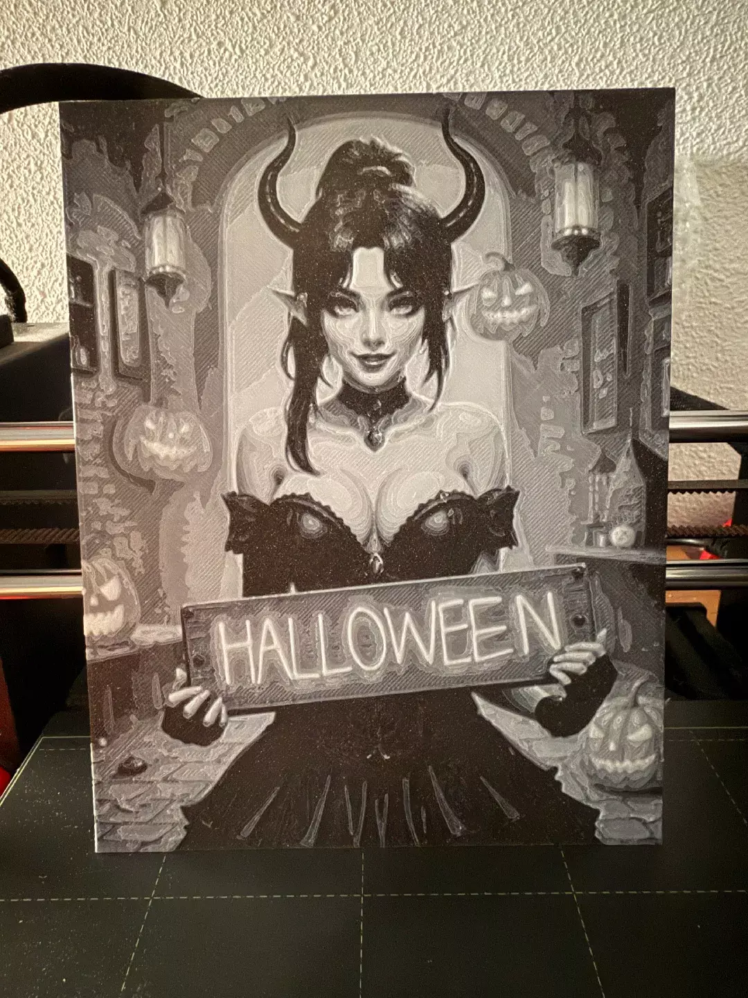 Devil Girl Halloween Lithophane 3D print model_1
