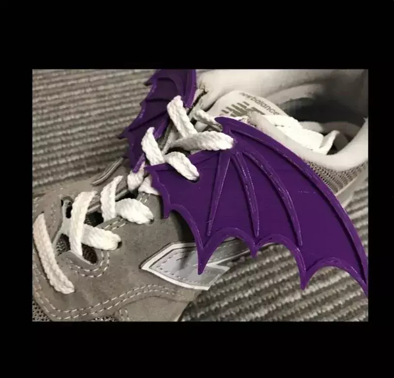 Bat Wing Shoe Charms STL 3D print model_3