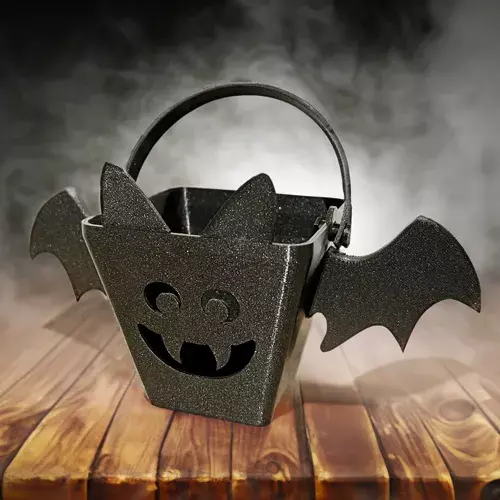 Bat Bucket Tealight Holder STL 3D print model_0