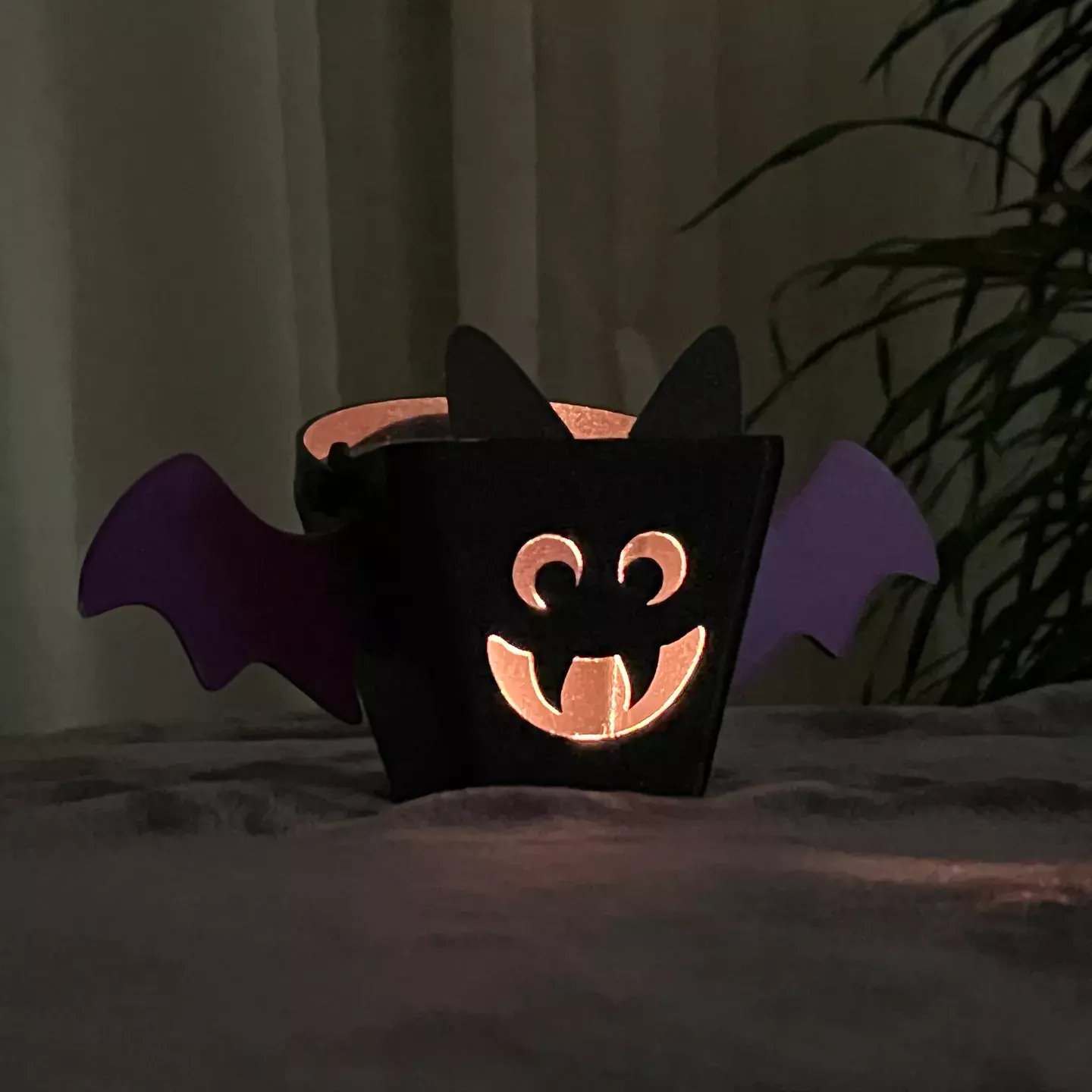 Bat Bucket Tealight Holder STL 3D print model_2