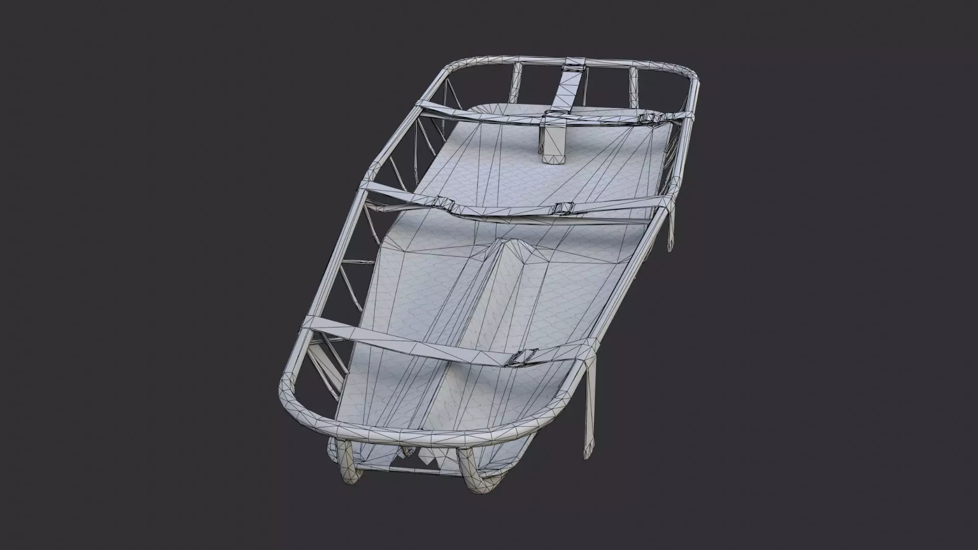 Basket Stretcher Rescue Frame with Netting Low-poly 3D model_7