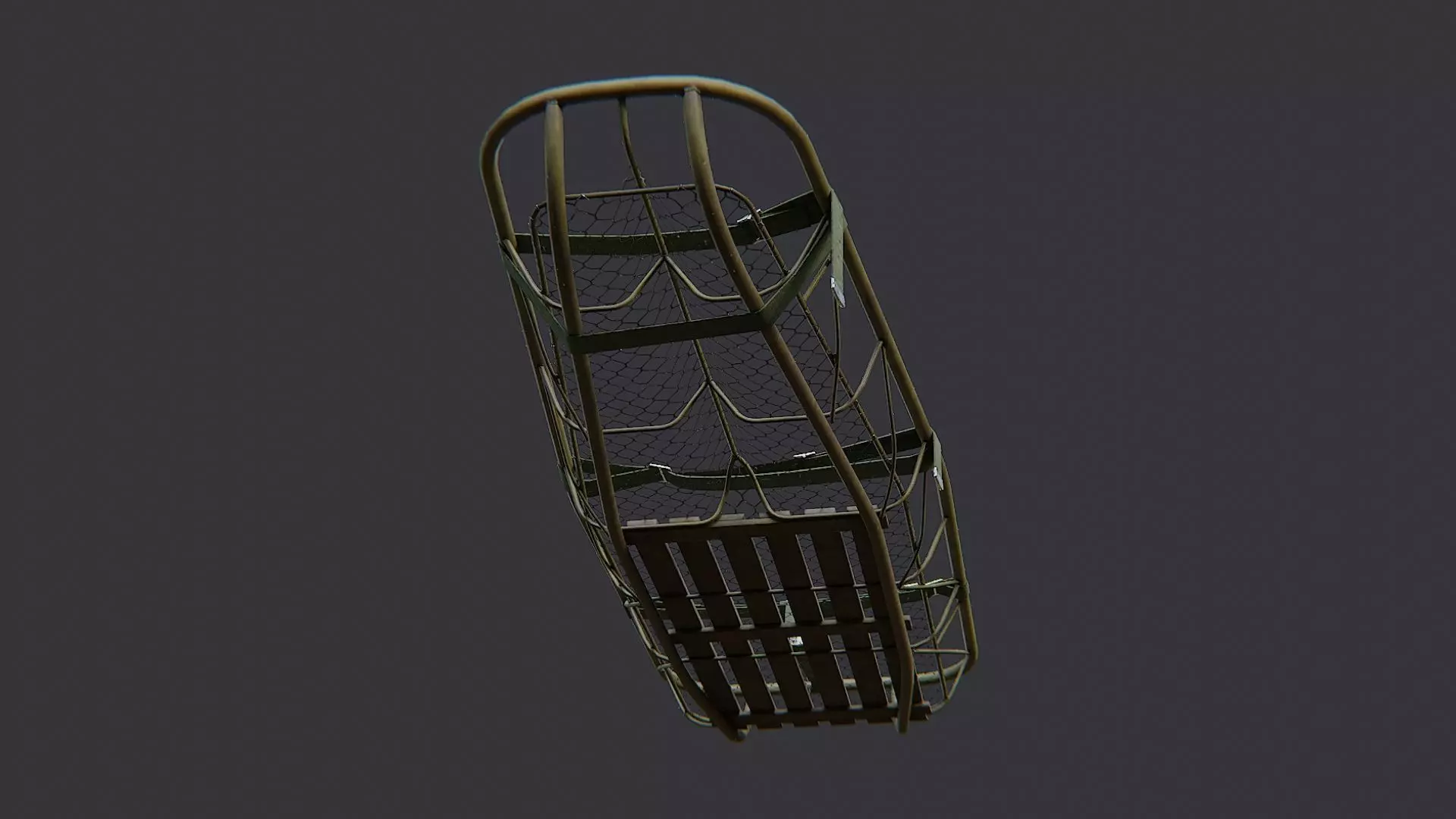 Basket Stretcher Rescue Frame with Netting Low-poly 3D model_5