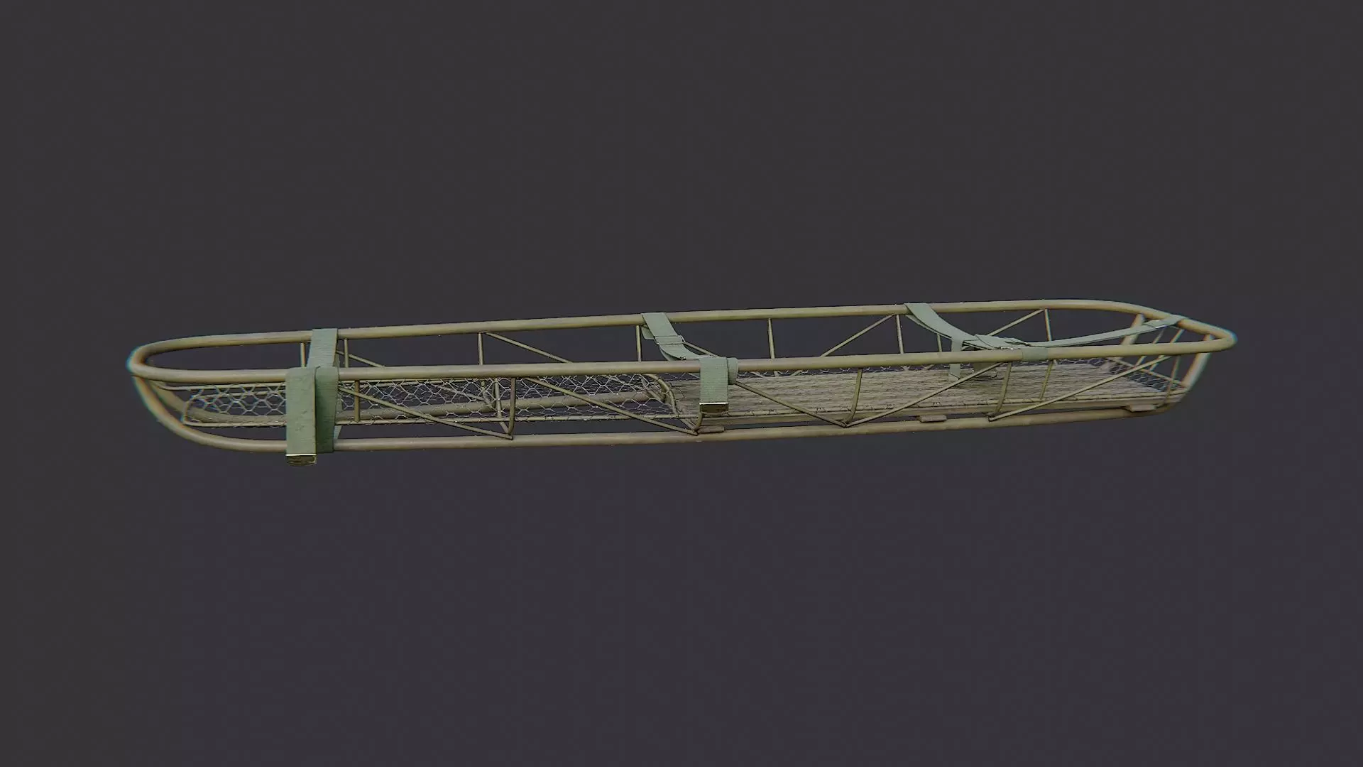 Basket Stretcher Rescue Frame with Netting Low-poly 3D model_2