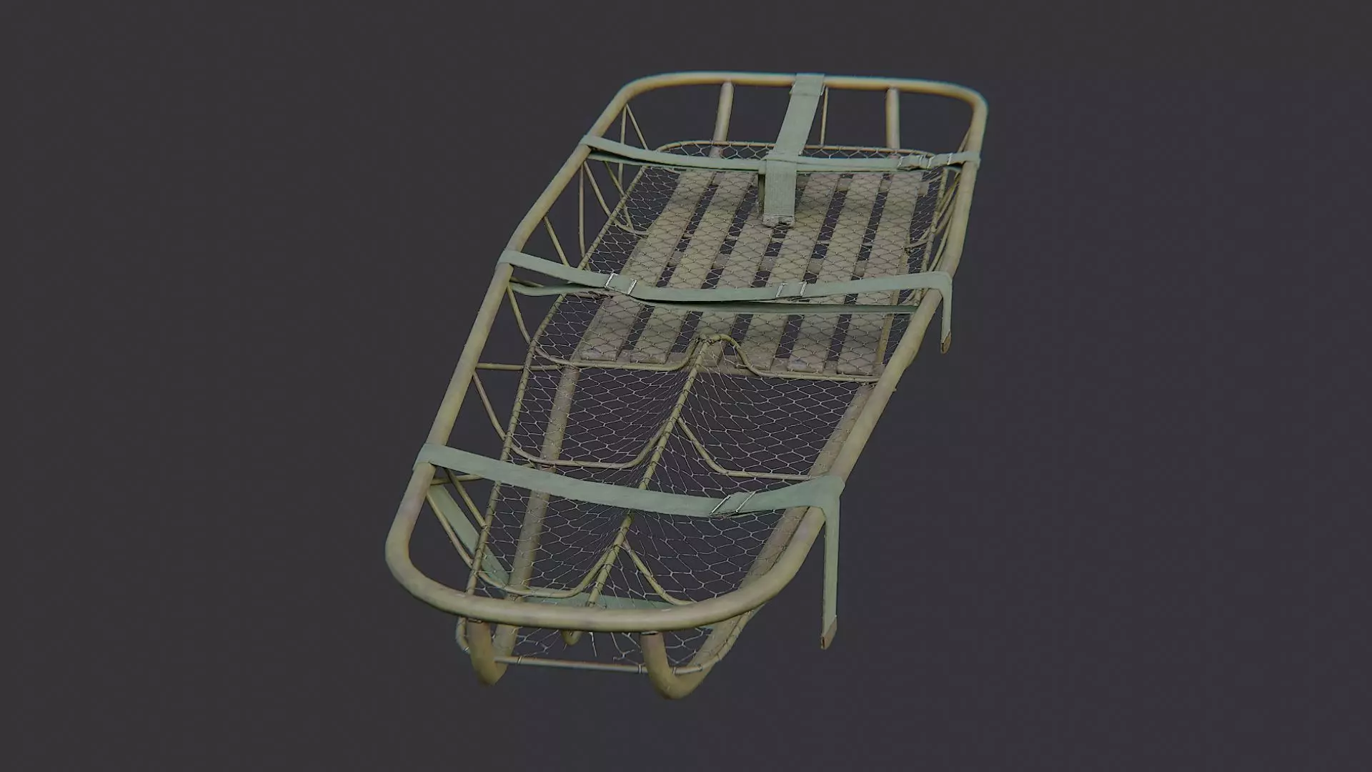 Basket Stretcher Rescue Frame with Netting Low-poly 3D model_0