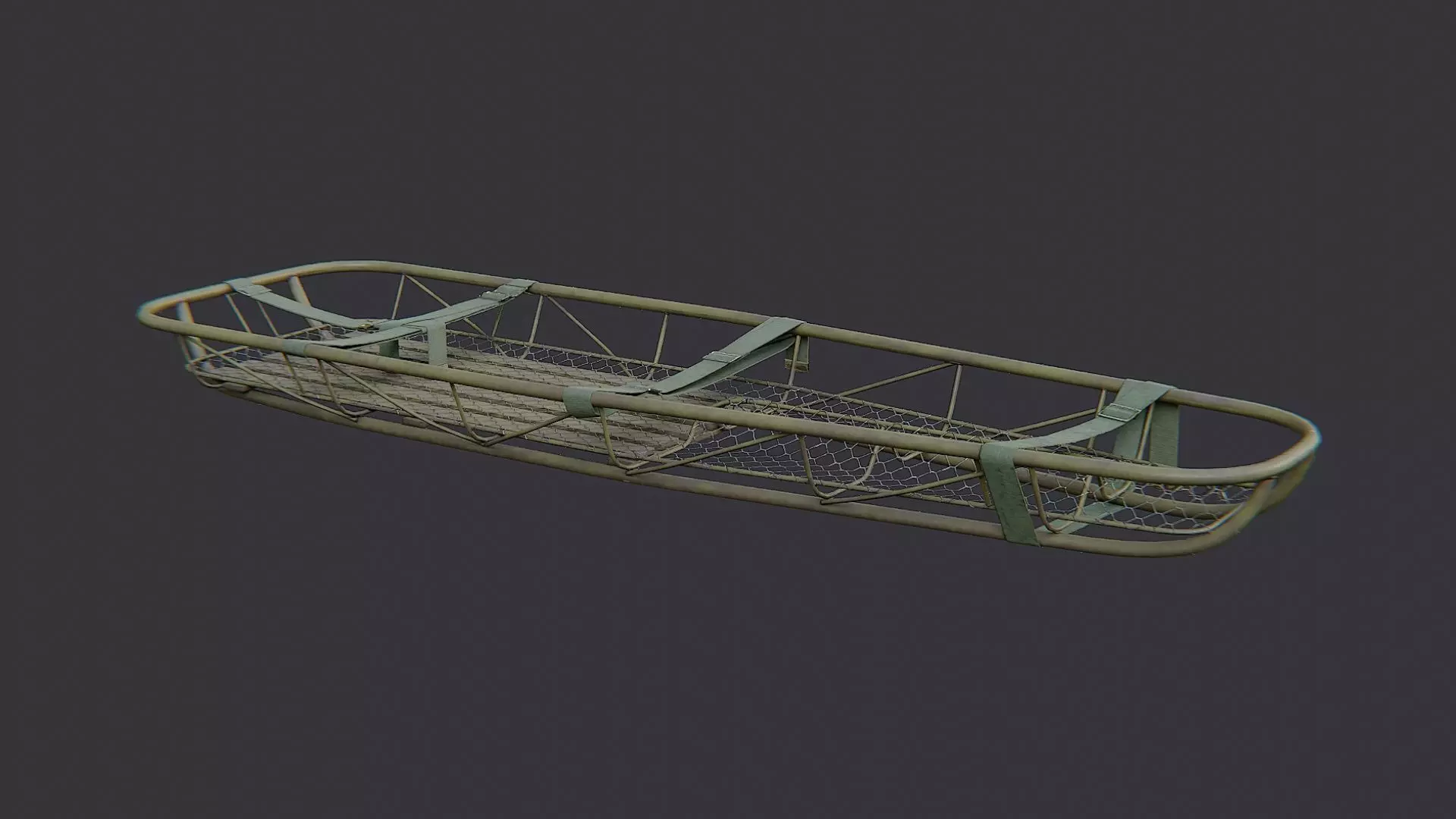 Basket Stretcher Rescue Frame with Netting Low-poly 3D model_1