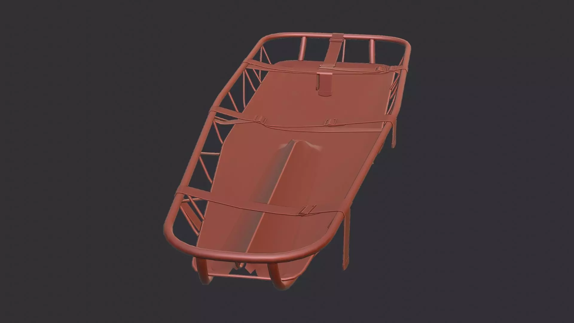 Basket Stretcher Rescue Frame with Netting Low-poly 3D model_6