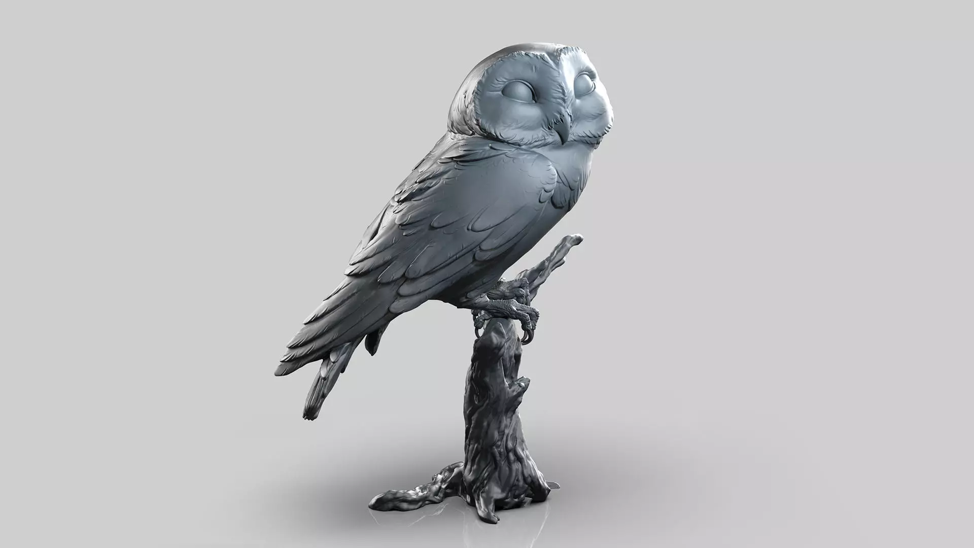 Owl  sitting   -  3D Sculpting 3D print model_8