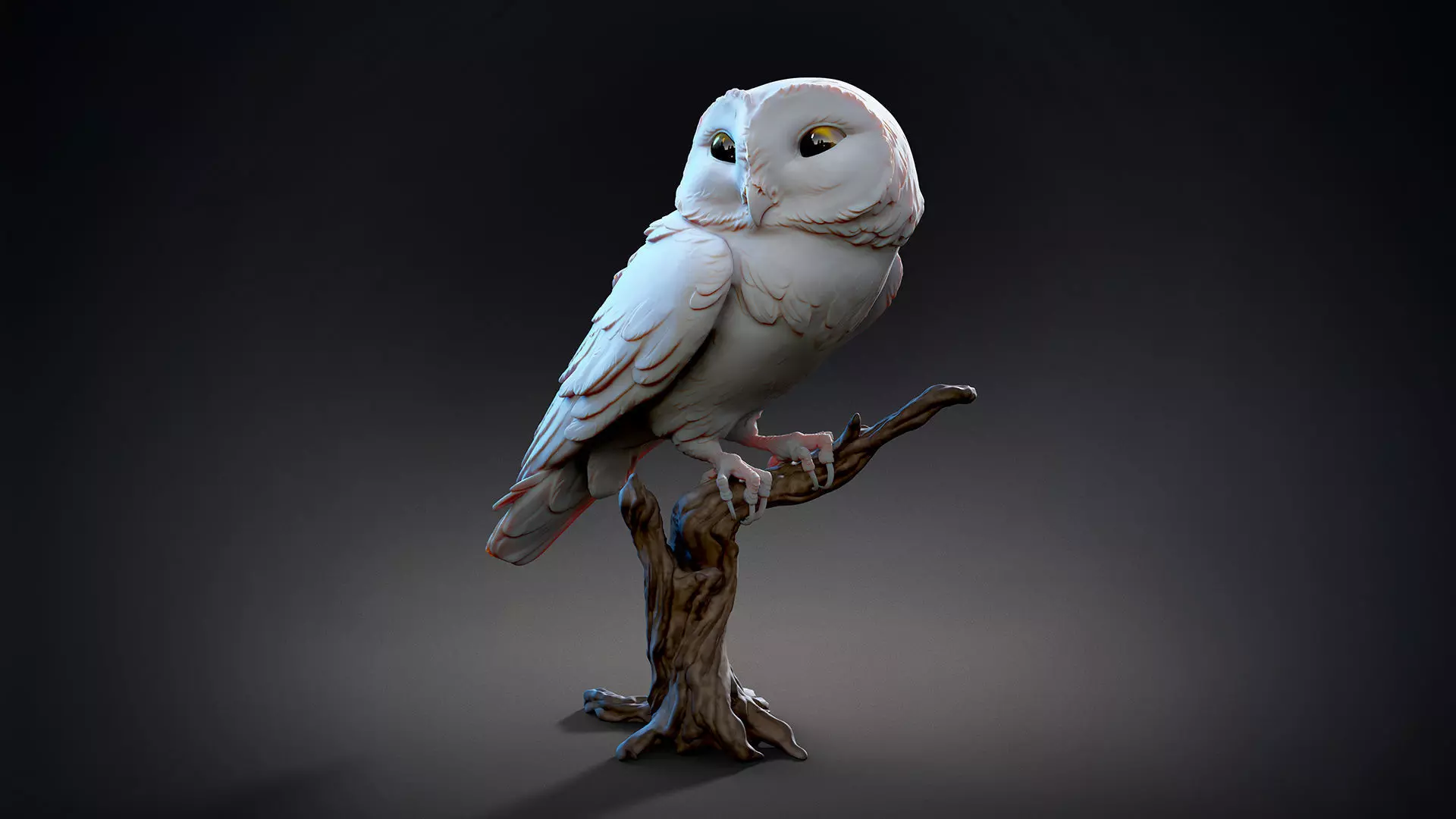 Owl  sitting   -  3D Sculpting 3D print model_2