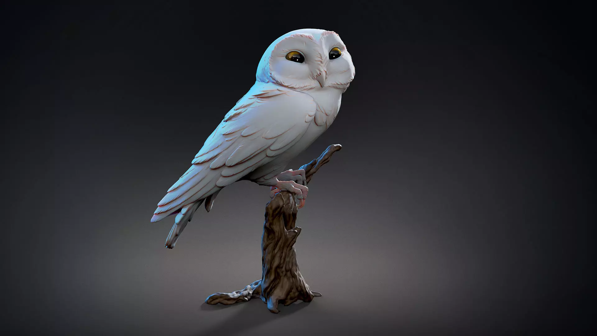 Owl  sitting   -  3D Sculpting 3D print model_1