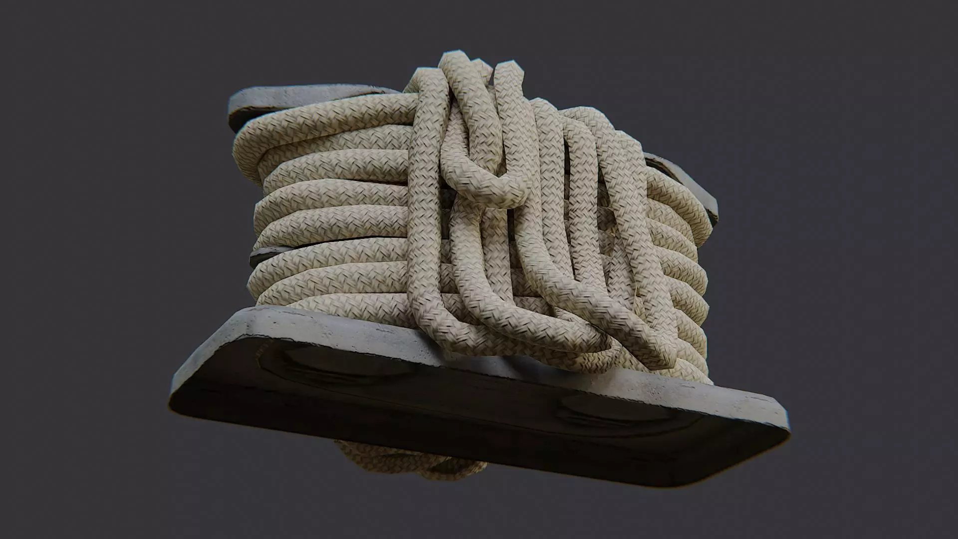 Boat Deck Rope Coil for Vessels Low-poly 3D model_5