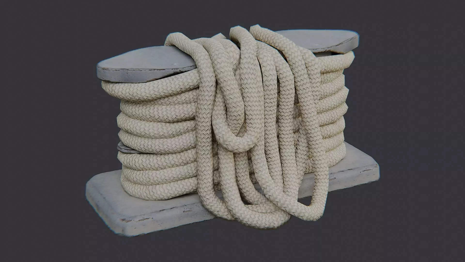 Boat Deck Rope Coil for Vessels Low-poly 3D model_0