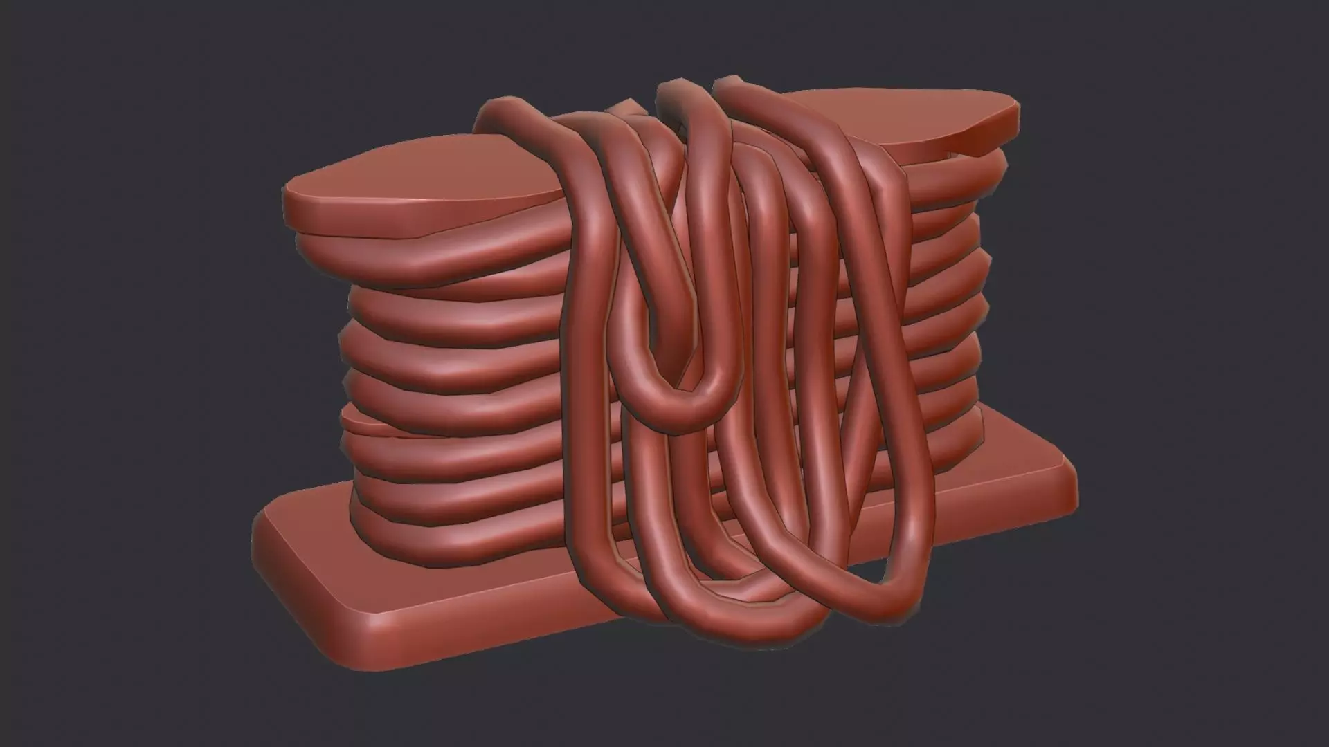 Boat Deck Rope Coil for Vessels Low-poly 3D model_6