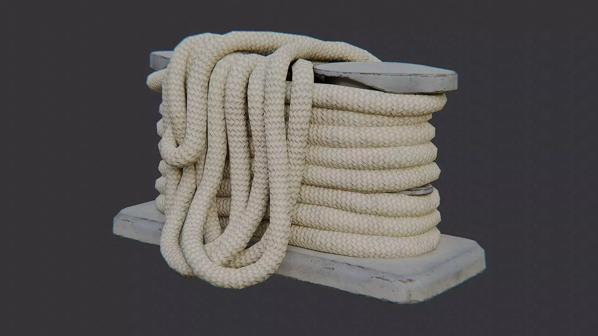 Boat Deck Rope Coil for Vessels Low-poly 3D model_2