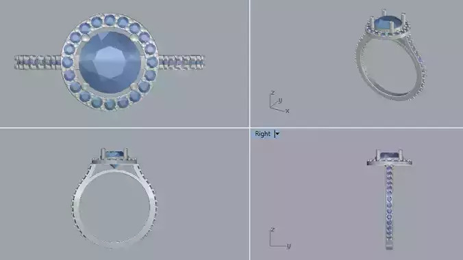 Sterling Silver Round Gemstone Ring Jewelry