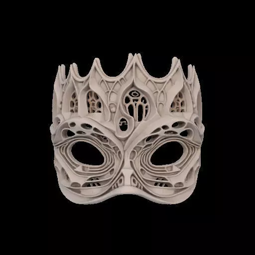 Gaudi Gothic Face Cover mask 3D print model_1