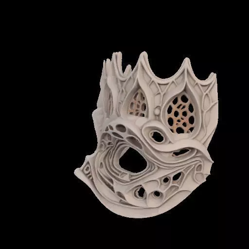 Gaudi Gothic Face Cover mask 3D print model_18