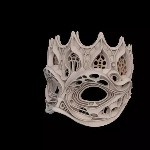 Gaudi Gothic Face Cover mask 3D print model_21