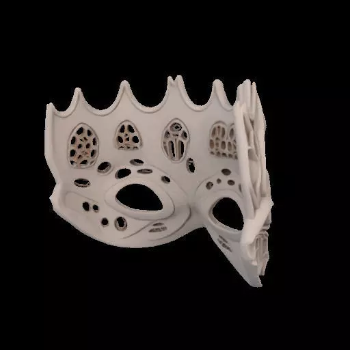 Gaudi Gothic Face Cover mask 3D print model_5