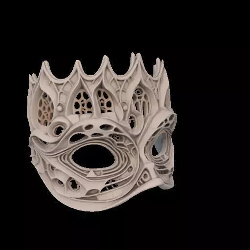 Gaudi Gothic Face Cover mask 3D print model_24
