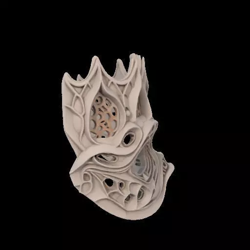 Gaudi Gothic Face Cover mask 3D print model_29