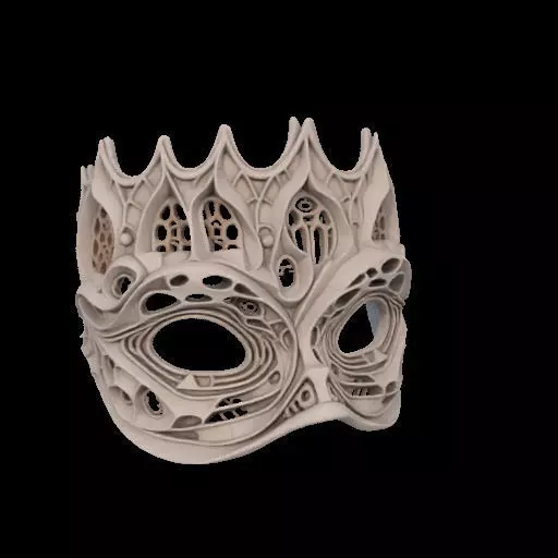 Gaudi Gothic Face Cover mask 3D print model_13