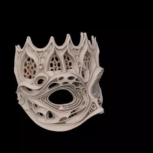 Gaudi Gothic Face Cover mask 3D print model_25