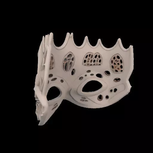 Gaudi Gothic Face Cover mask 3D print model_11
