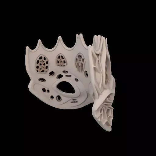 Gaudi Gothic Face Cover mask 3D print model_4