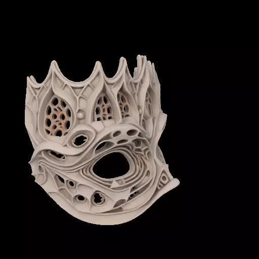 Gaudi Gothic Face Cover mask 3D print model_26