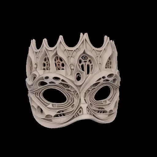 Gaudi Gothic Face Cover mask 3D print model_2