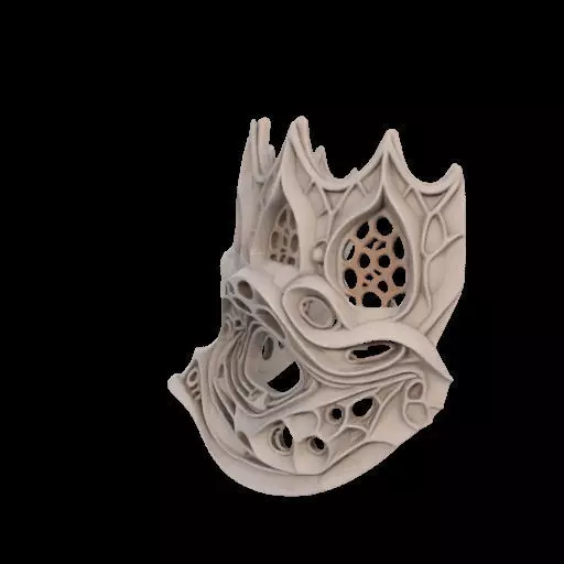 Gaudi Gothic Face Cover mask 3D print model_17