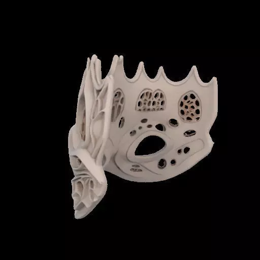 Gaudi Gothic Face Cover mask 3D print model_12