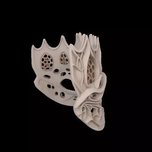 Gaudi Gothic Face Cover mask 3D print model_3