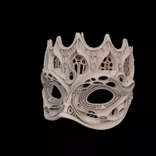 Gaudi Gothic Face Cover mask 3D print model_22