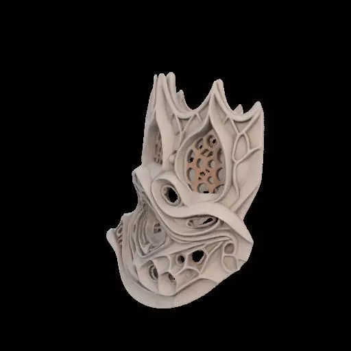 Gaudi Gothic Face Cover mask 3D print model_16