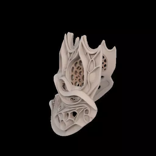 Gaudi Gothic Face Cover mask 3D print model_15