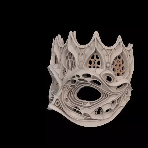 Gaudi Gothic Face Cover mask 3D print model_20