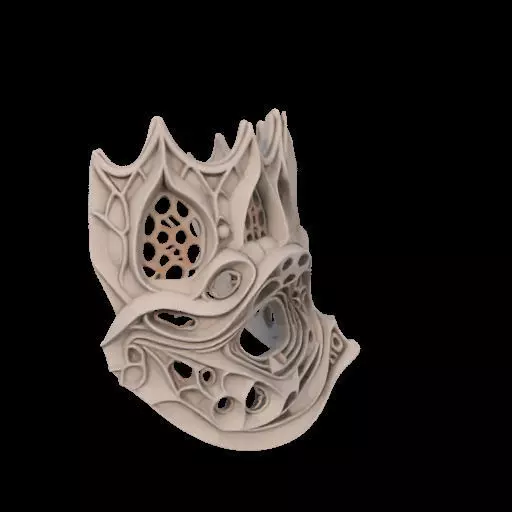 Gaudi Gothic Face Cover mask 3D print model_28