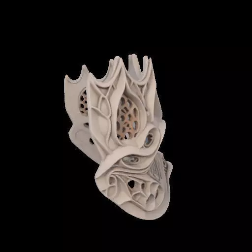 Gaudi Gothic Face Cover mask 3D print model_30
