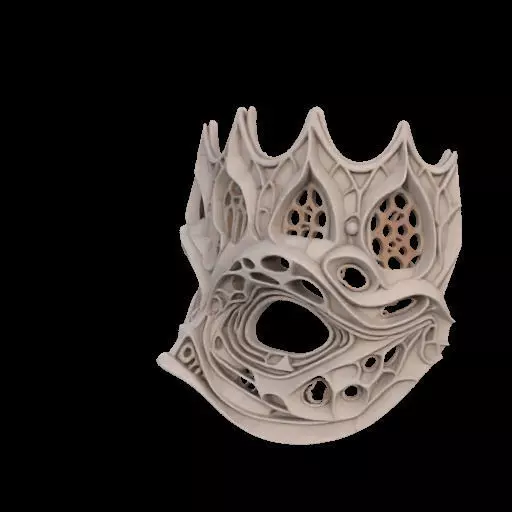 Gaudi Gothic Face Cover mask 3D print model_19