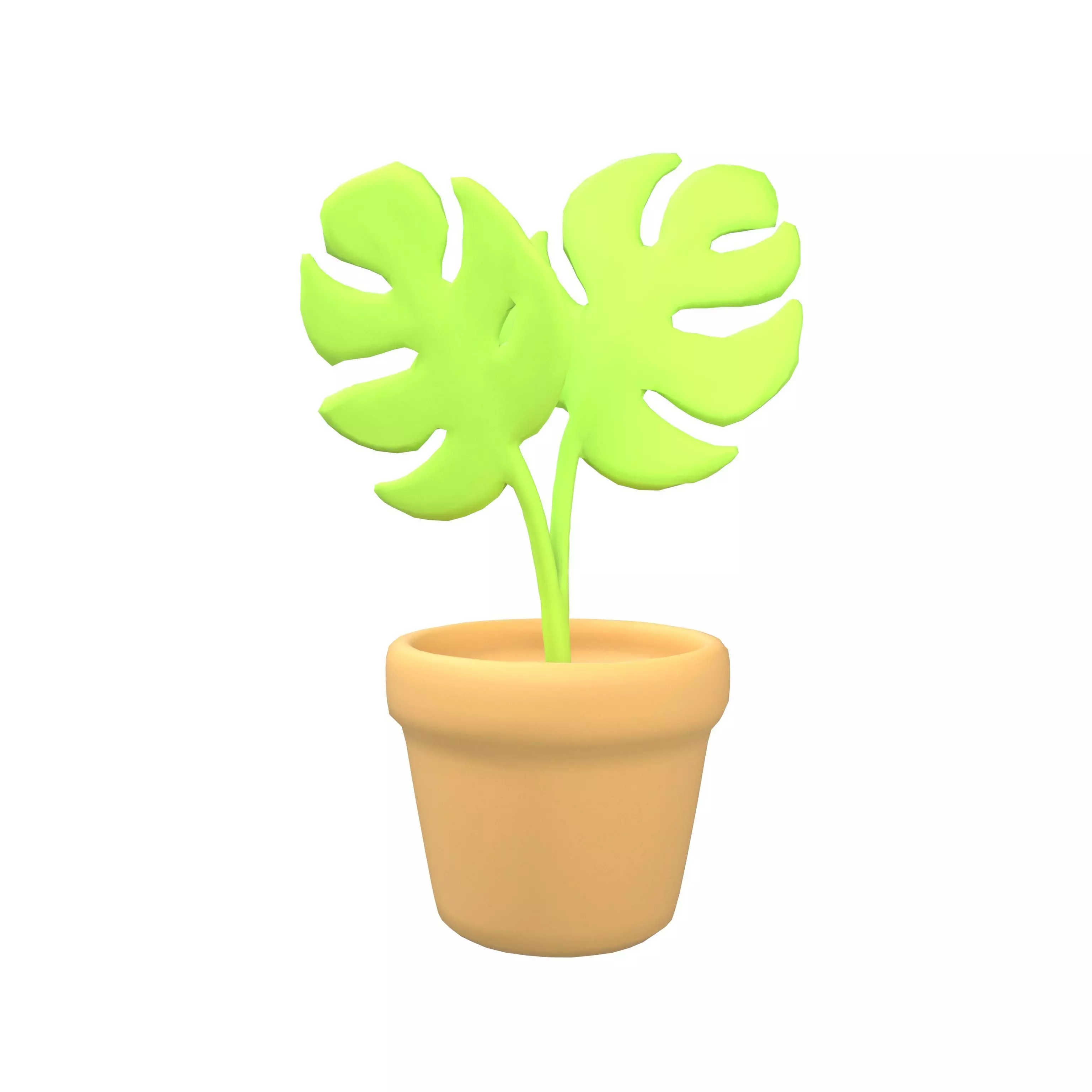 Cartoon Potted Plant v1 001 Low-poly 3D model_0