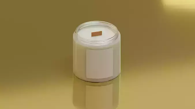 Minimalist Glass Jar Candle 3D Model