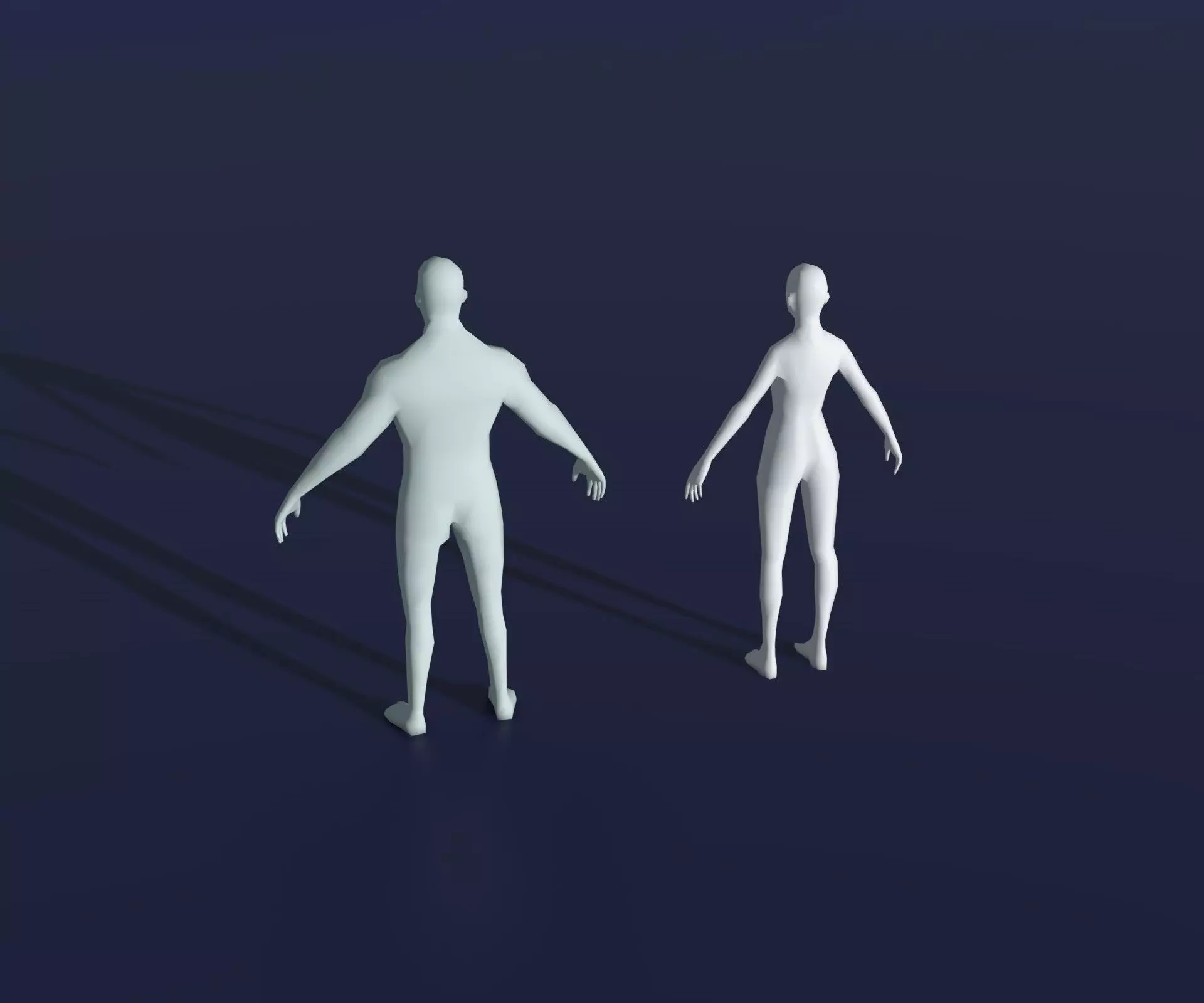Animated Male Female Body Base Mesh 1K with 76 Sound Effects Low-poly 3D model_2