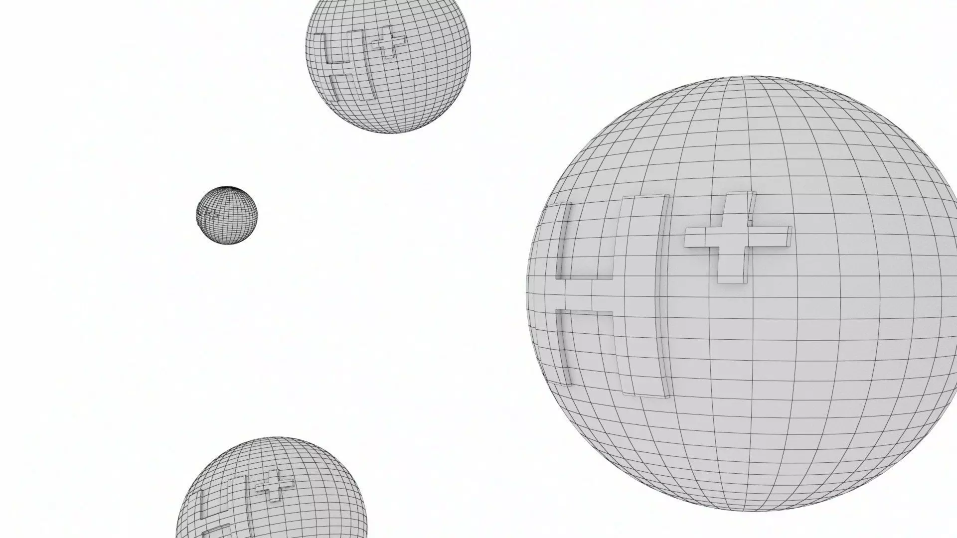 Hydrogen Proton Ion Low-poly 3D model_19